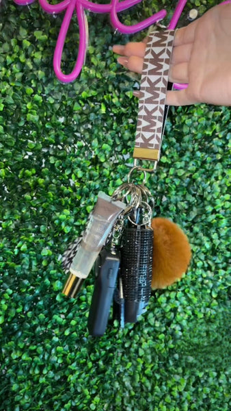 Brown MK safety keychain