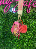 Pink OFF-WHITE safety keychain